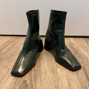 L'intervalle Forest Green italian leather boots - SIZE 39